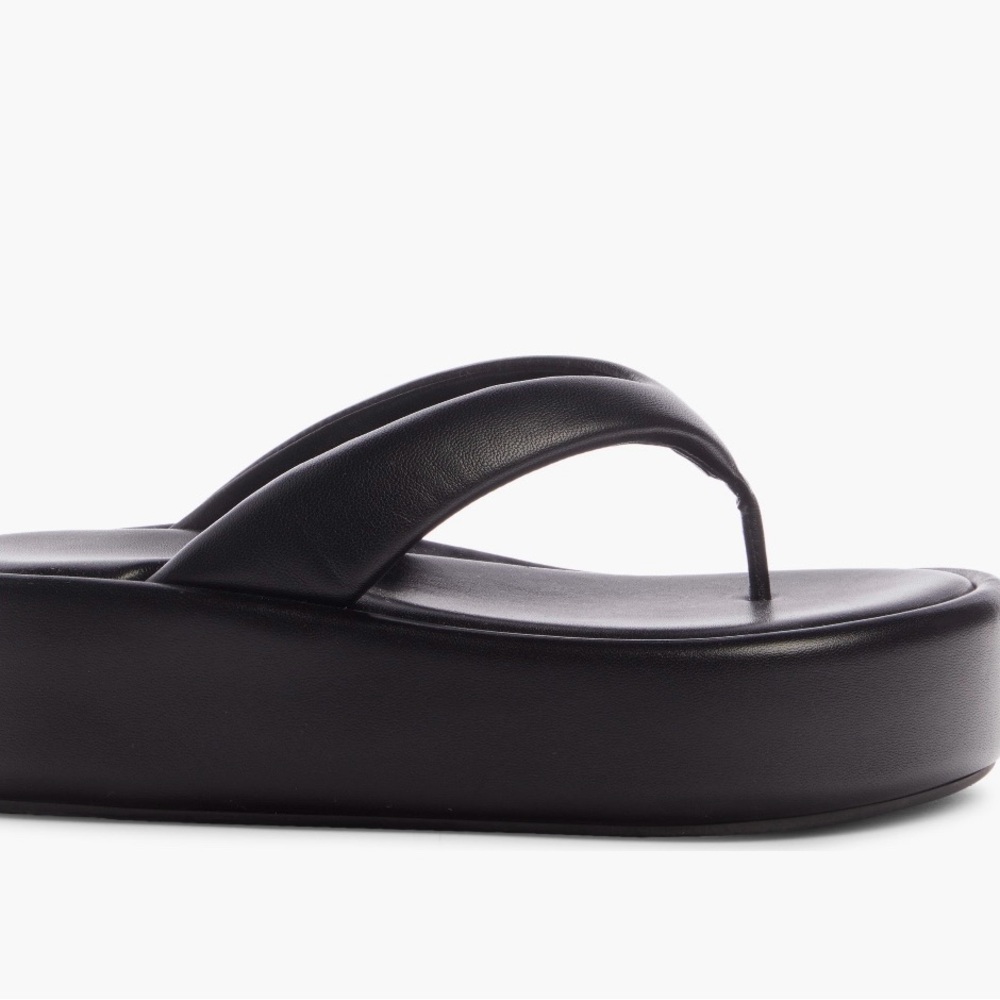 Balenciaga Black Leather Platform Sandals - Picture 4 of 8